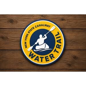 New York State Canalway Water Trail Sign Kayak Canoe Boat Fish Swim Canal
